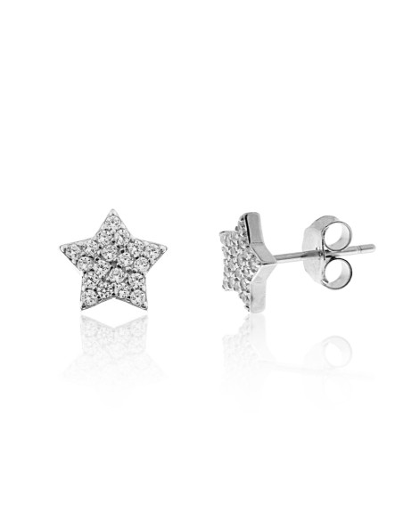 Pendientes Estrella con Circonitas Plata