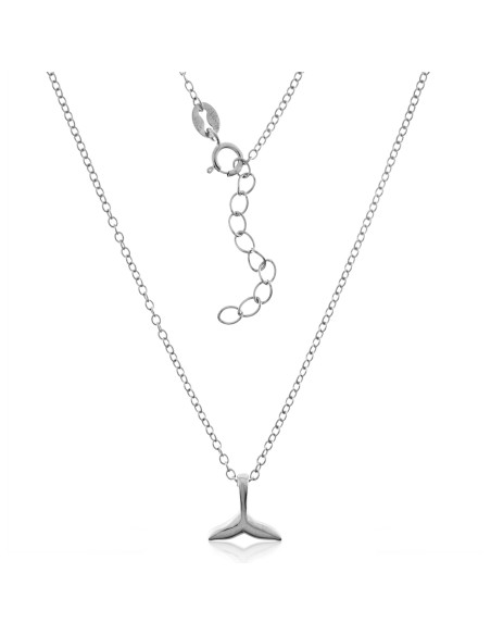 Collar Cola de Ballena Pequeña de Plata