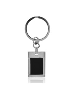 Llavero Rectangular de Acero y Fibra de Carbono