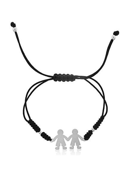 pulsera silueta niños de plata para mama, pulsera personalizada mama