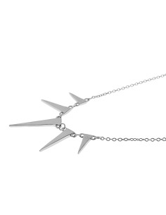 collar con pinchos para mujer, collar rockero de plata 2