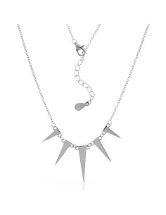 collar con pinchos para mujer, collar rockero de plata
