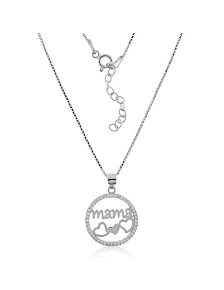 gargantilla para mama de plata con corazones, collar mama plata