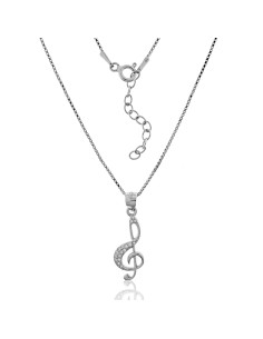 colgante clave de sol para mujer de plata de ley