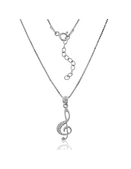 colgante clave de sol para mujer de plata de ley