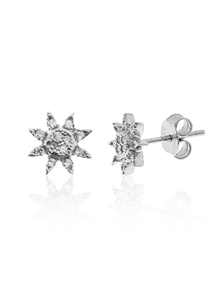 pendientes pequeños para  niña de plata y circonitas