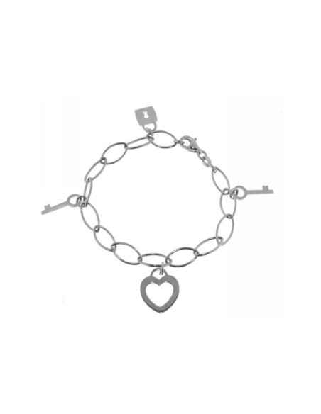 Pulsera Corazón, Llave y Candado