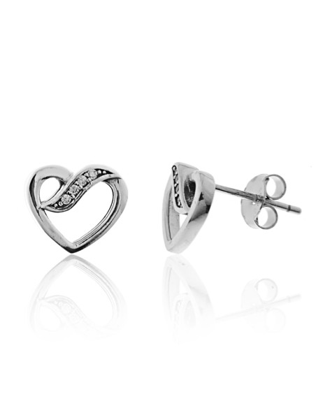 pendientes corazón de plata de ley para mujer, pendientes mujer
