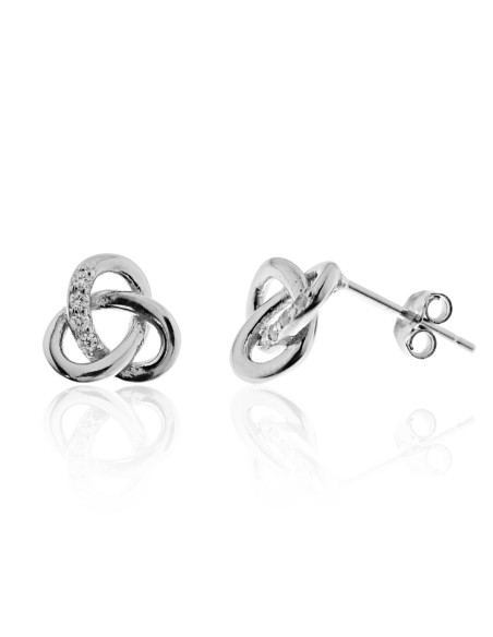 pendientes de plata entrelazados para mujer, pendientes pequeños
