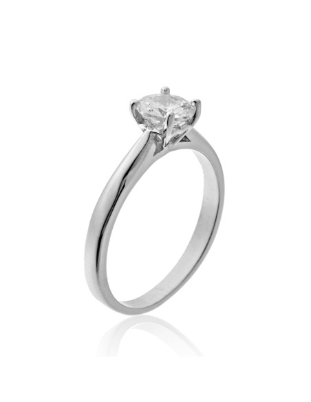 anillo solitario de plata para mujer, solitario plata de ley