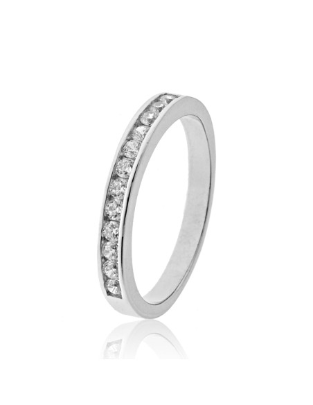 anillo riviere de plata y circonitas, anillo piedras fino mujer