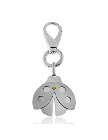 llavero de acero para mujer con forma de mariquita