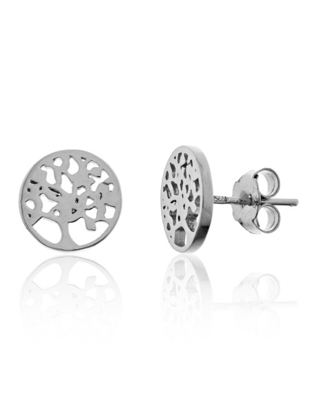 pendientes árbol de la vida de plata para mujer, pendientes pequeños
