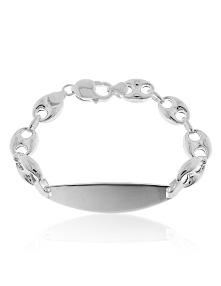 Esclava de plata con cadena tipo marinera, esclava personalizada de plata