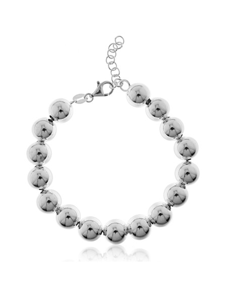 pulsera de bolas de plata pata mujer o hombre
