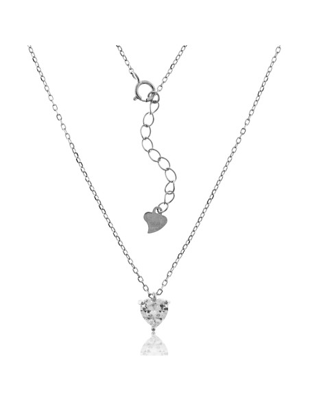 Gargantilla con circonita con forma de corazón de plata, colgante corazón