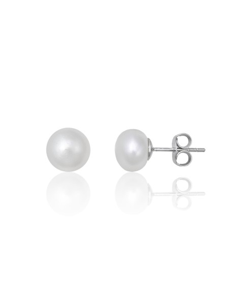 pendientes perla cultivada 7mm para mujer de plata