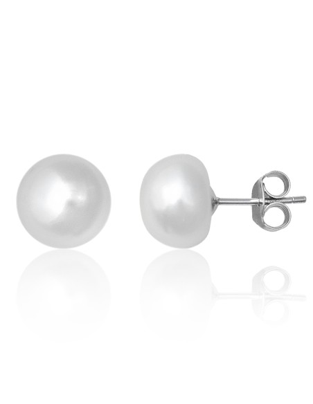 Pendientes perla 10mm de plata para mujer