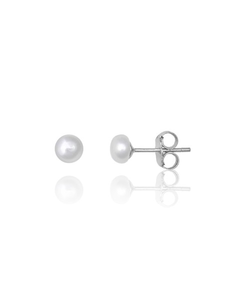 Pendientes de perla pequeños de plata de ley