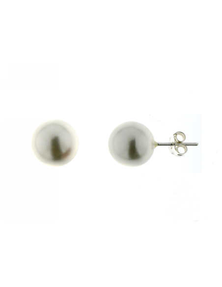 Pendientes Perla 12mm. Plata