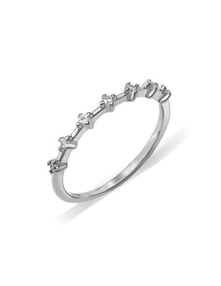 Anillo 7 Circonitas 1,5mm. y Plata