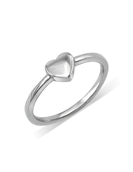 anillo corazón de plata para mujer, sortija corazón