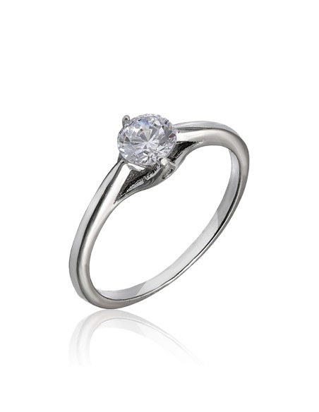 Solitario Circonita 5mm. Plata