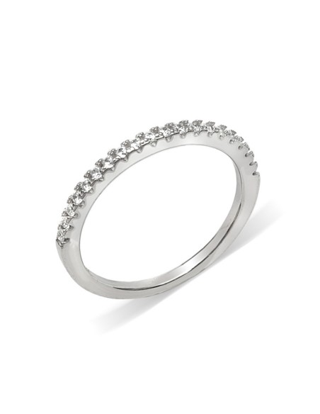 Anillo con Circonitas en Carril Plata
