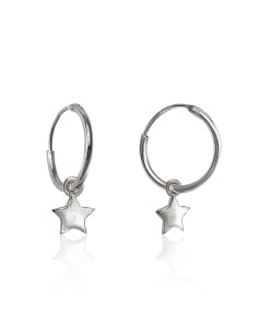 Aros con Estrella de Plata 13mm.