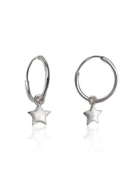 Aros con Estrella de Plata 13mm.