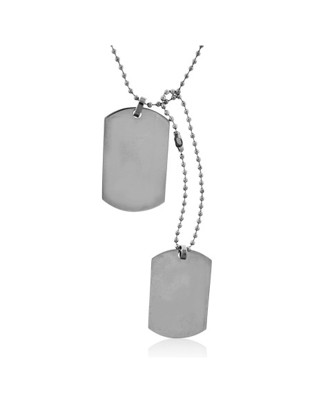 placa militar de acero, collar placas militares