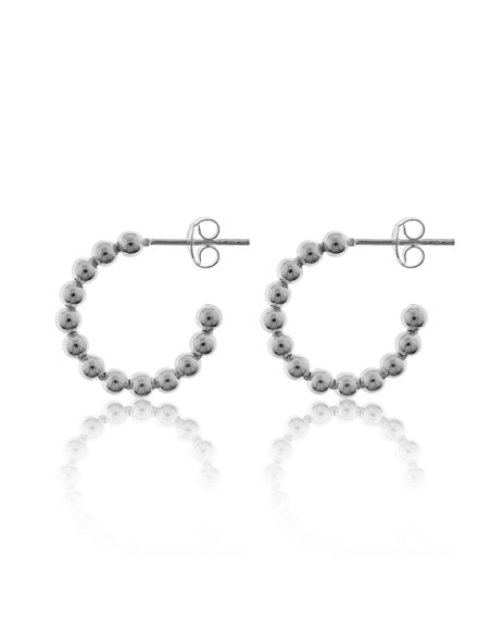 Pendientes de aro de plata de ley, aretes de bolas para mujer