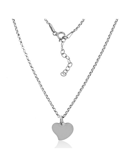 collar fino con corazón pequeño de plata de ley, gargantilla corazón mujer