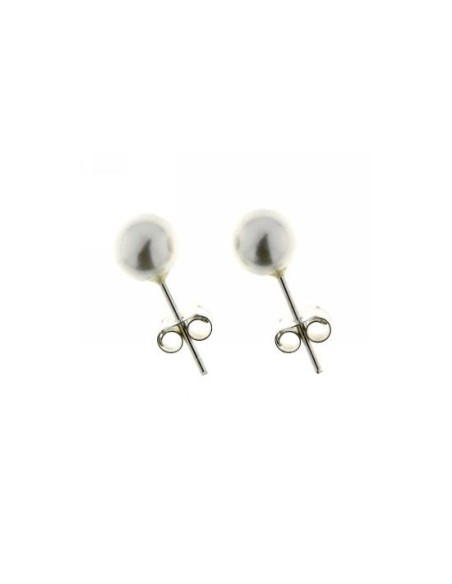 Pendientes Perla 7mm. Plata