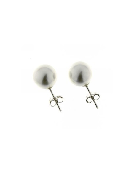Pendientes Perla 10mm. Plata