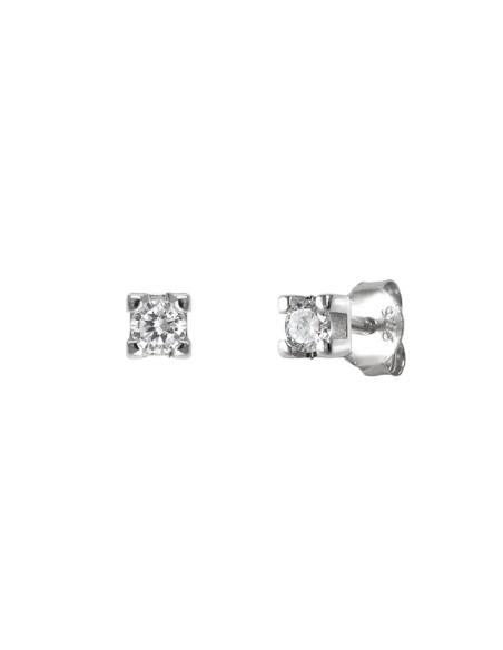 Pendientes Circonita 1,5mm. Con Garras Plata