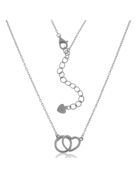 Gargantilla Corazón y Círculo Entrelazados Plata