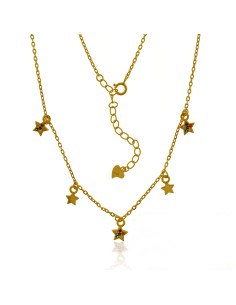 Gargantilla Estrellas Plata Dorada