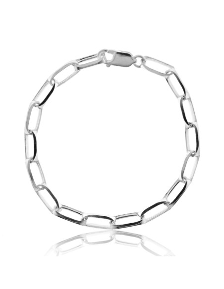 Pulsera Cadena Cuadrada 6mm. Plata