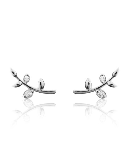 Pendientes Rama de Hojas Plata