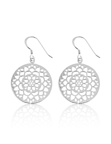 Pendientes Mandala 19mm. Plata