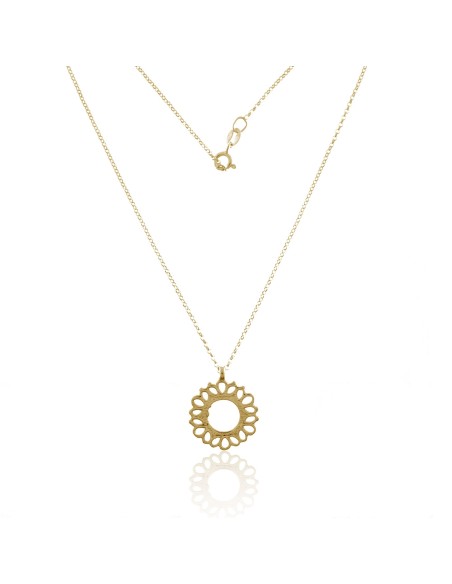 Collar Girasol 18mm. Plata Dorada