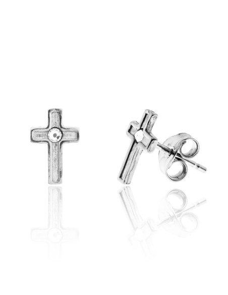 Pendientes Cruz 7x11mm. Plata
