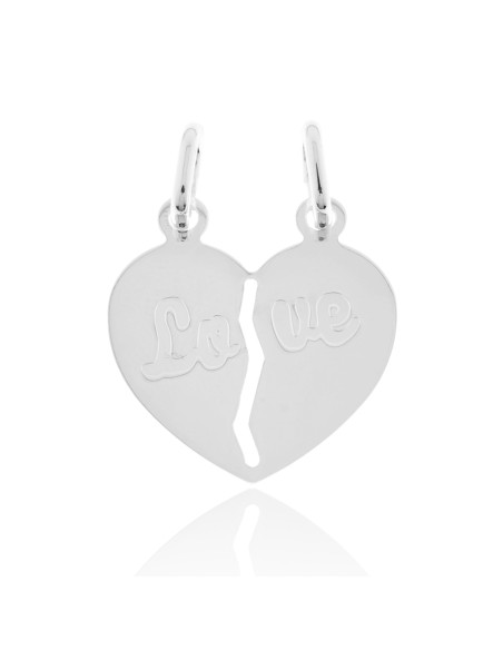 Colgante Corazón Partido Love 20mm. Plata