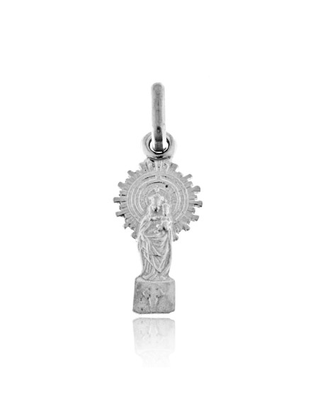 Colgante Virgen del Pilar 14mm. Plata