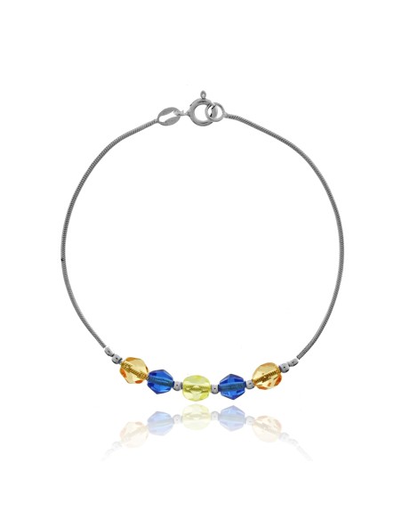 Pulsera de Plata 925 y Piedras Colores