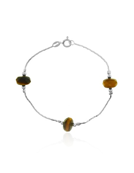 Pulsera Ojo de Tigre y Plata