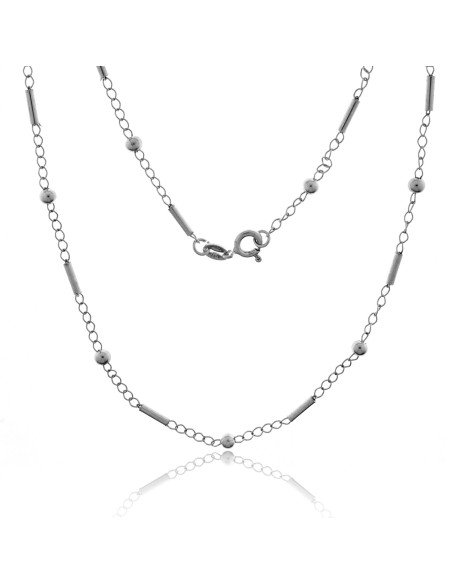 Collar Bolas y Tubos de Plata 925