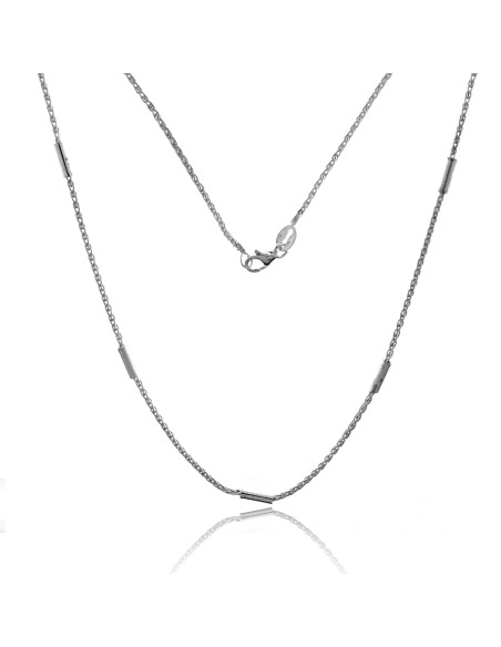 Collar Cadena con Tubos Plata 925