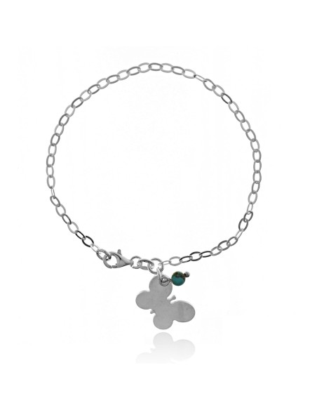 Pulsera Mariposa con Turquesa Plata